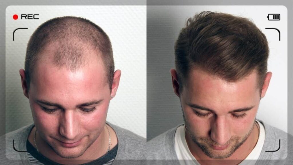 Before and after DHI hair transplant in Turkey – 6-month result