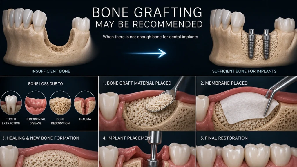 Bone grafting for dental implants when jawbone support is not enough