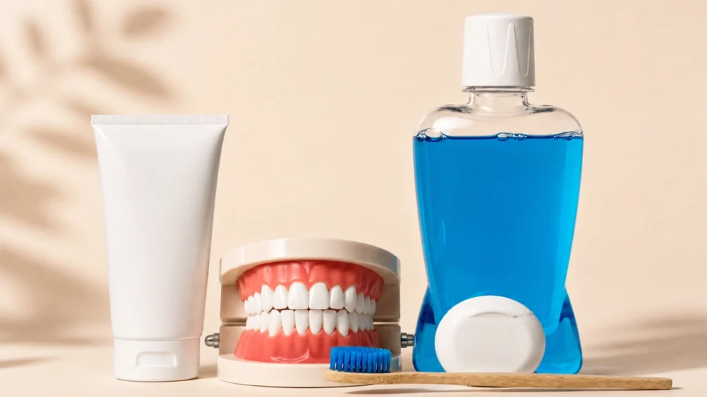 Oral hygiene products for protecting dental crowns from bruxism-related damage
