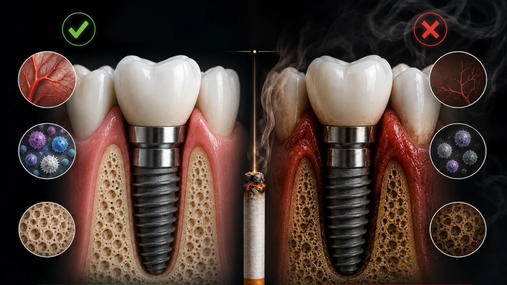 How smoking affects dental implant healing