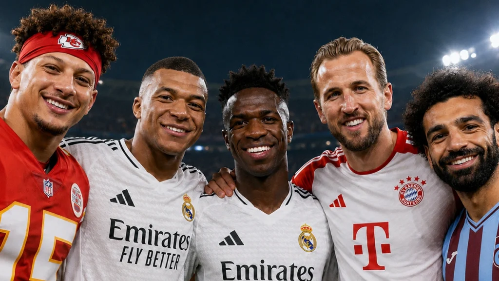 Famous professional athletes smiling together, highlighting sports dental health and smile appearance
