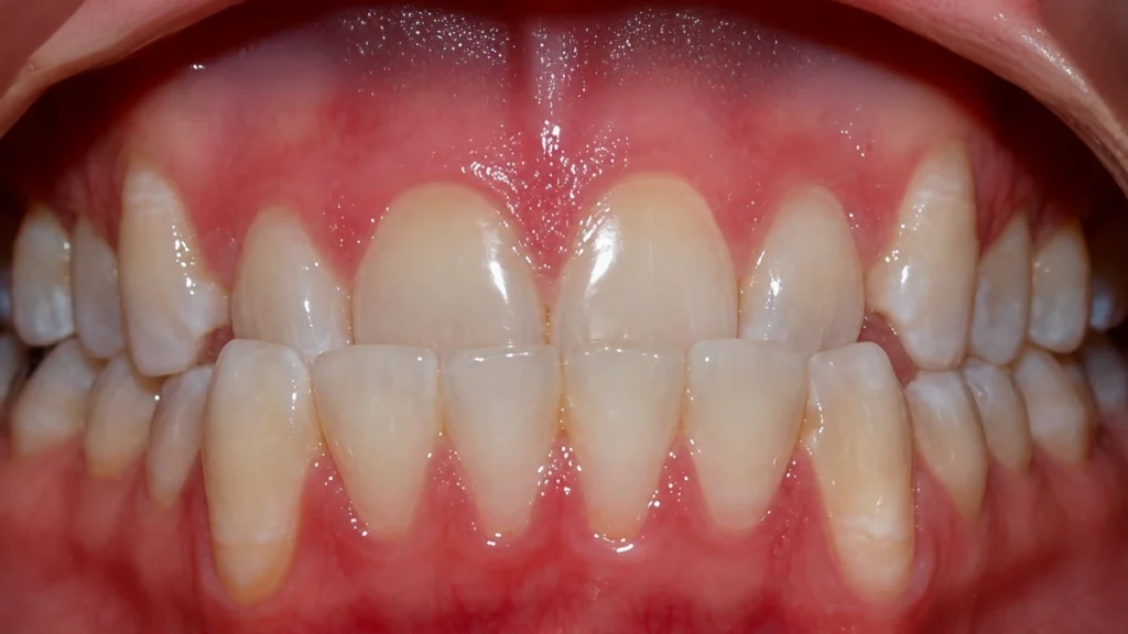 Crossbite showing upper and lower teeth misaligned before Invisalign treatment