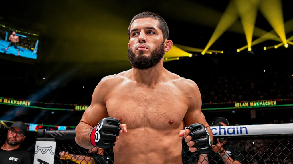 UFC fighter in the octagon showing how UFC fighters protect their teeth during competition
