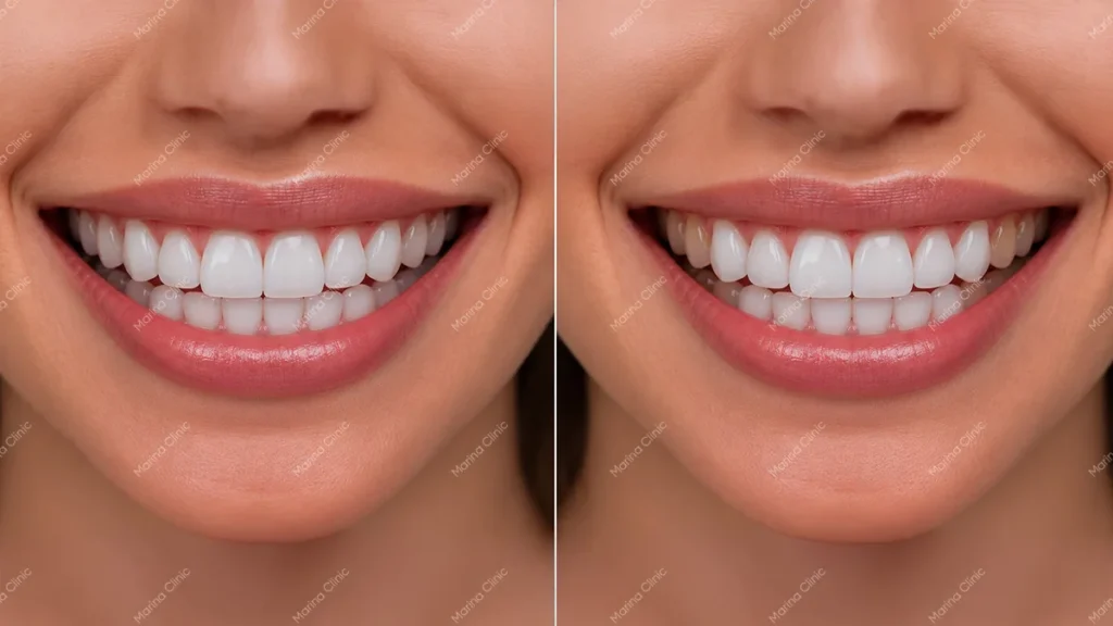 12 vs 20 veneers comparison showing differences in smile coverage and treated teeth