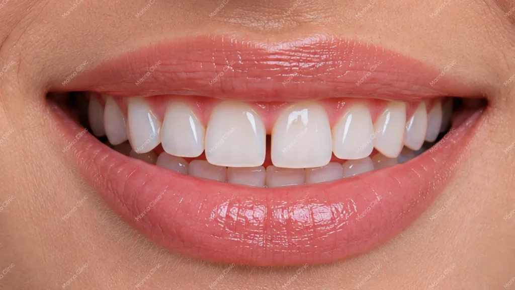 Natural-looking smile with even front teeth, illustrating when dental bonding or porcelain veneers are better for repairing chips, gaps, and discoloration.