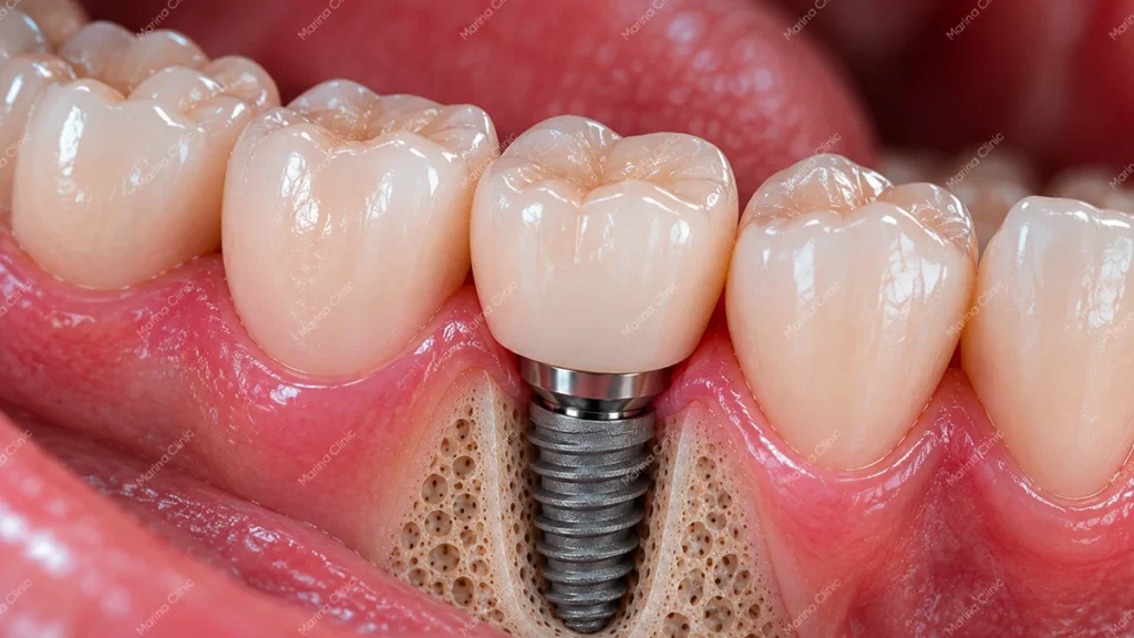 Dental implant for single-tooth replacement in the jaw
