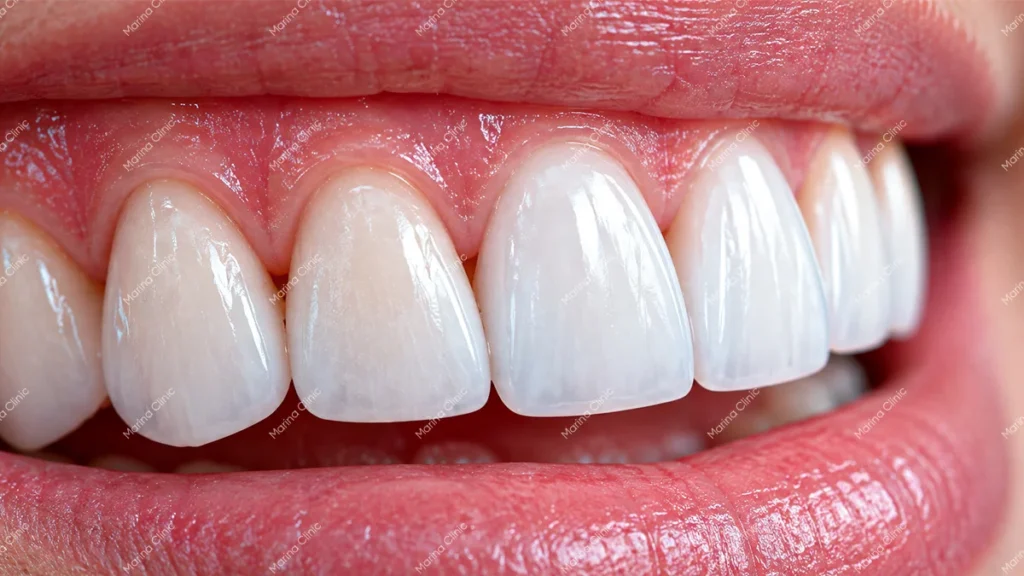 Close-up of dental veneers illustrating veneers cost in Turkey and Germany