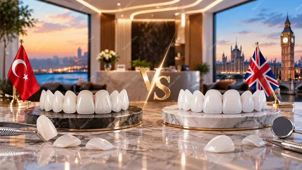 veneers cost Turkey vs UK